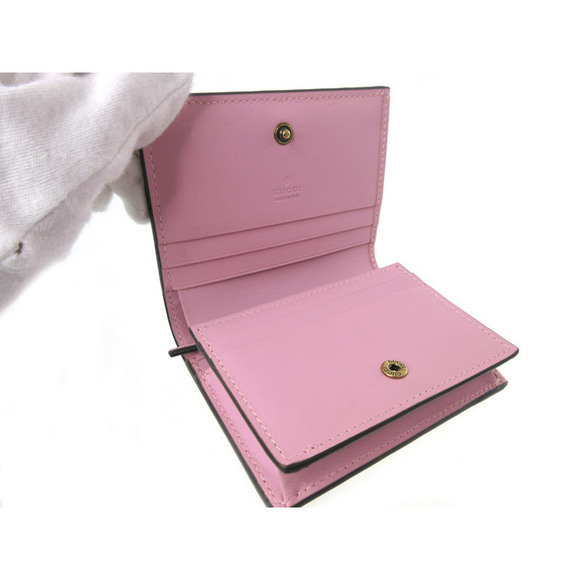 Gucci GG Green Orange Leather Wallet Bifold Strawberry Pink Supreme Ebony Beige - Picture 4 of 6